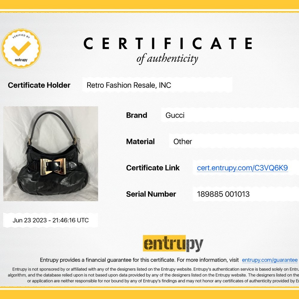 GUCCI 189885 Authentic Black Leather Queen Hobo Tote Shoulder Bag Made in Italy - Picture 3 of 17